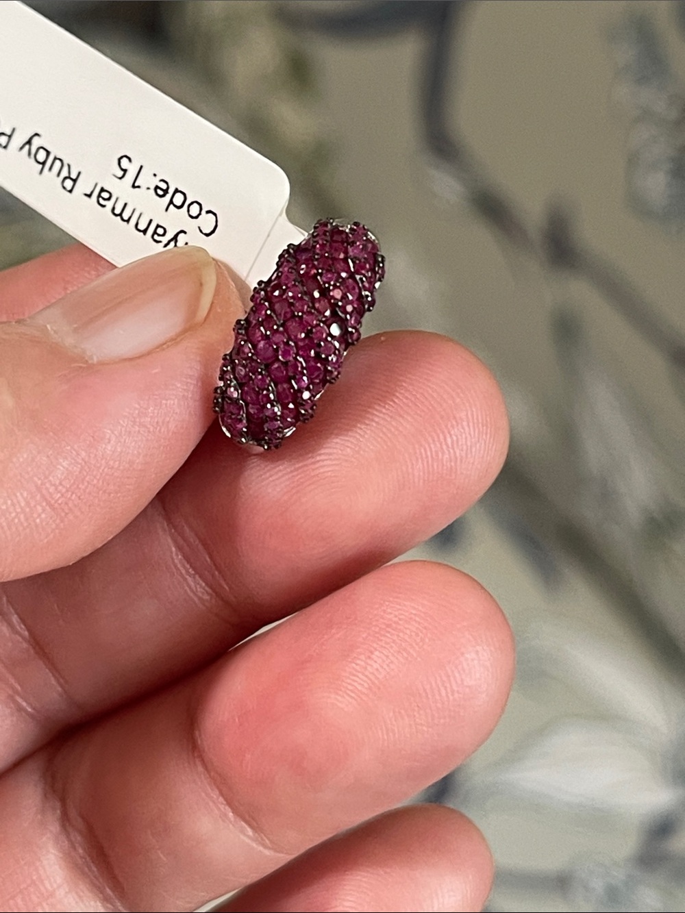 Natural Ruby from Myanmar round diamond cut gemstone in 925 silver Pendant - Picture 8 of 8